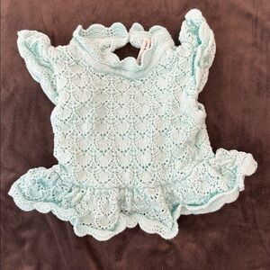 Janie and Jack Aqua Lace Baby Top